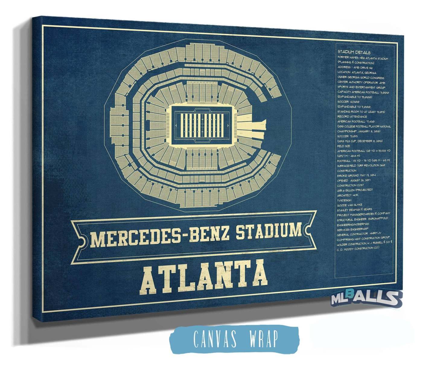 Mercedes-Benz Stadium - Vintage Football Print