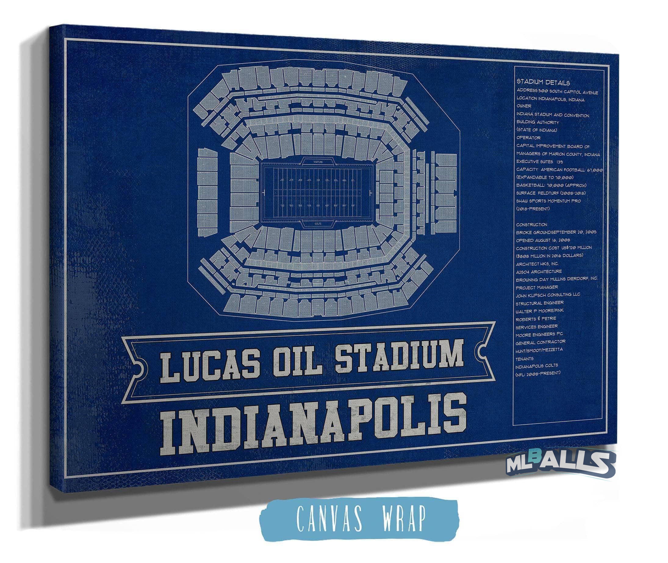 Lucas Oil Stadium Team Color - Vintage Football Print