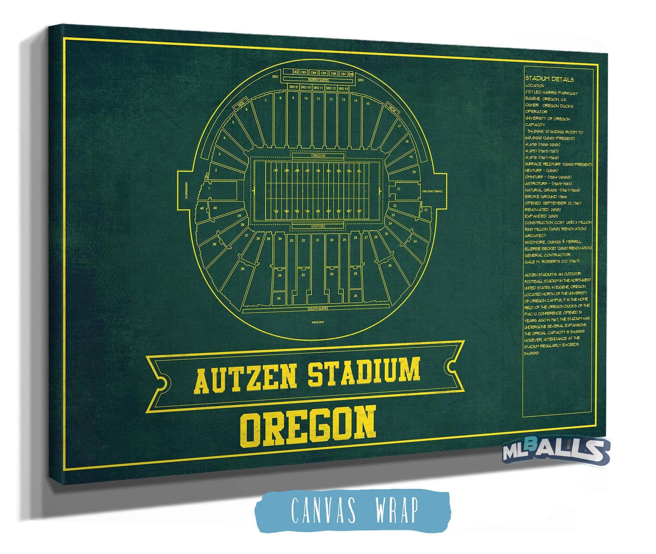 Autzen Stadium-Football Fan Print