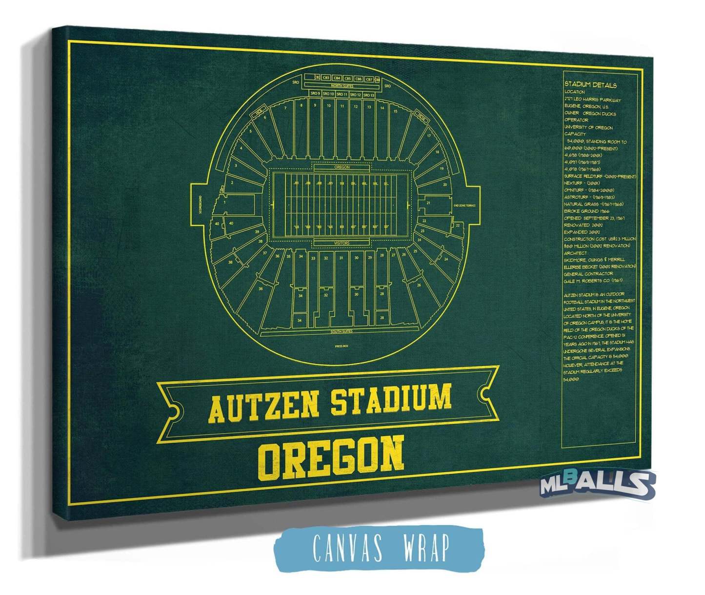Autzen Stadium-Football Fan Print