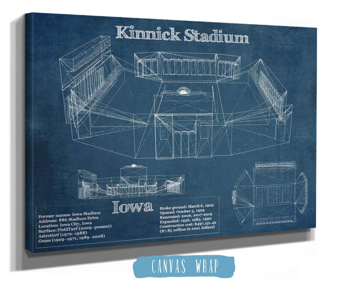 Kinnick Stadium Blueprint Art Print