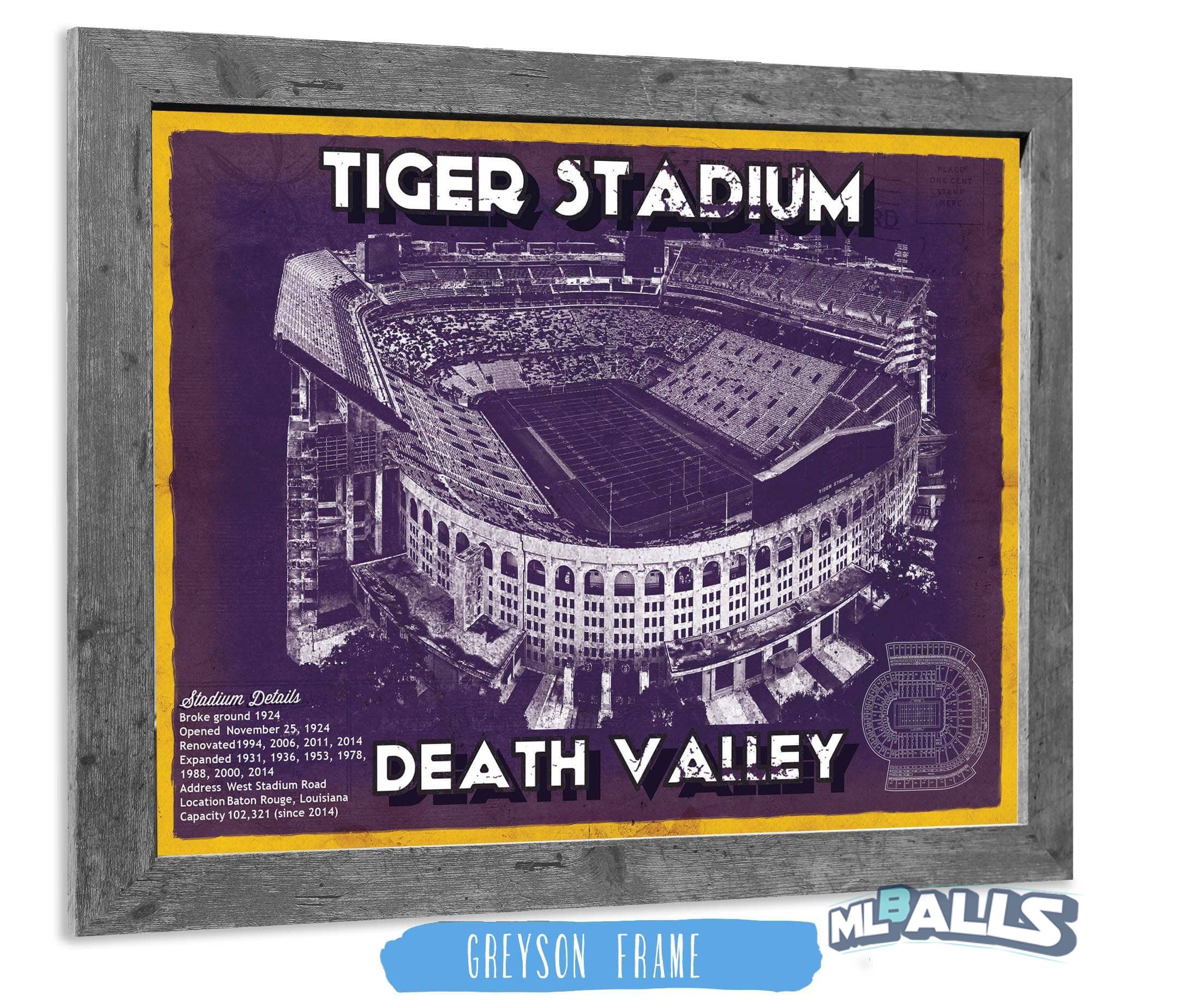 Tiger Stadium Art-Blueprint Art Print