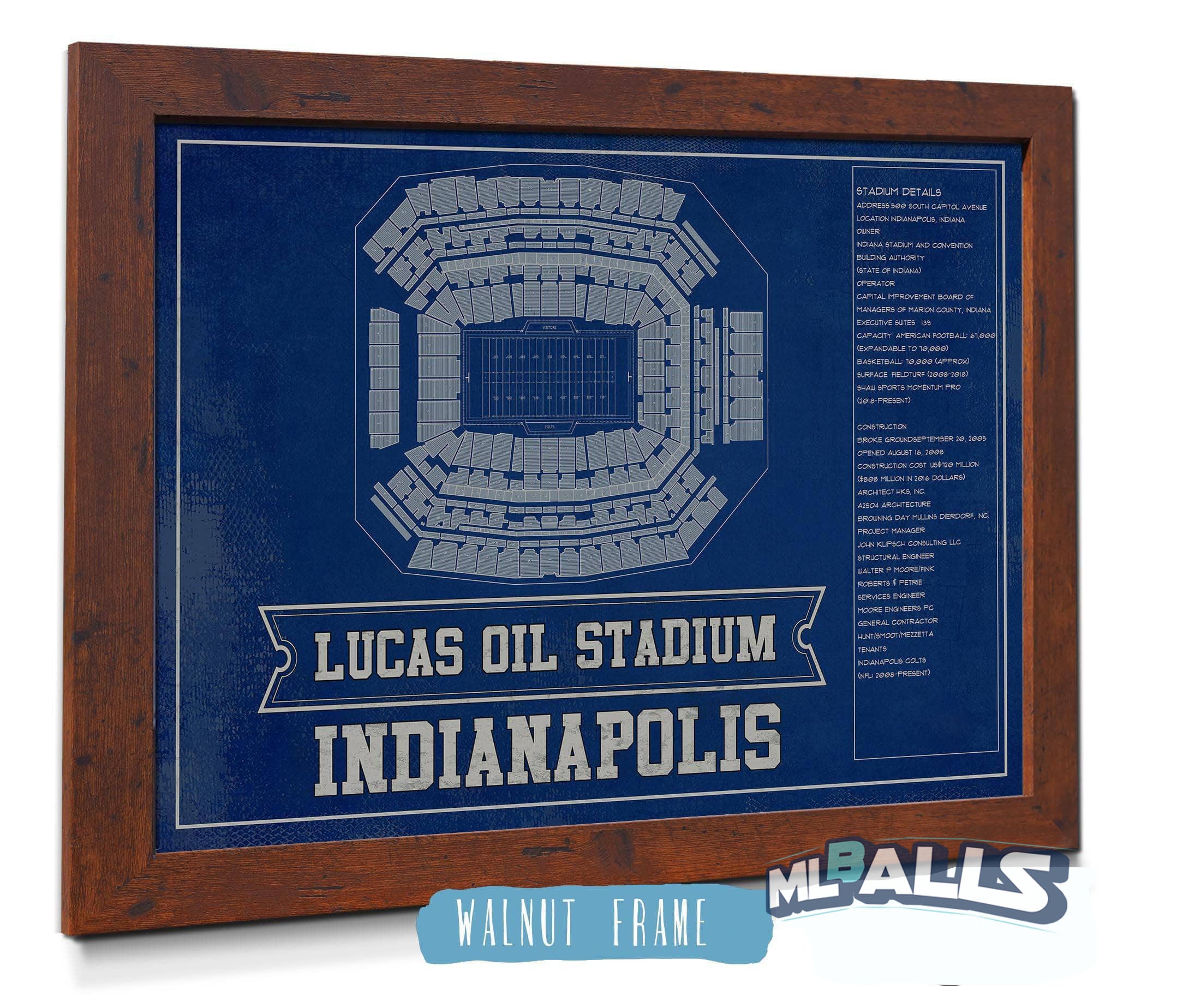Lucas Oil Stadium Team Color - Vintage Football Print