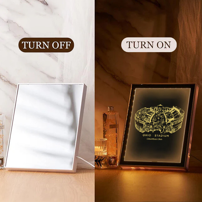 Ohio Stadium Art Frame LED Mirror Light