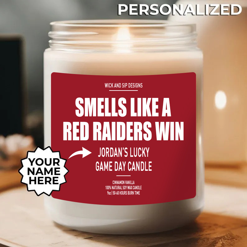 Personalized Smells Like A Texas Tech Red Raiders Win Candle, Custom T