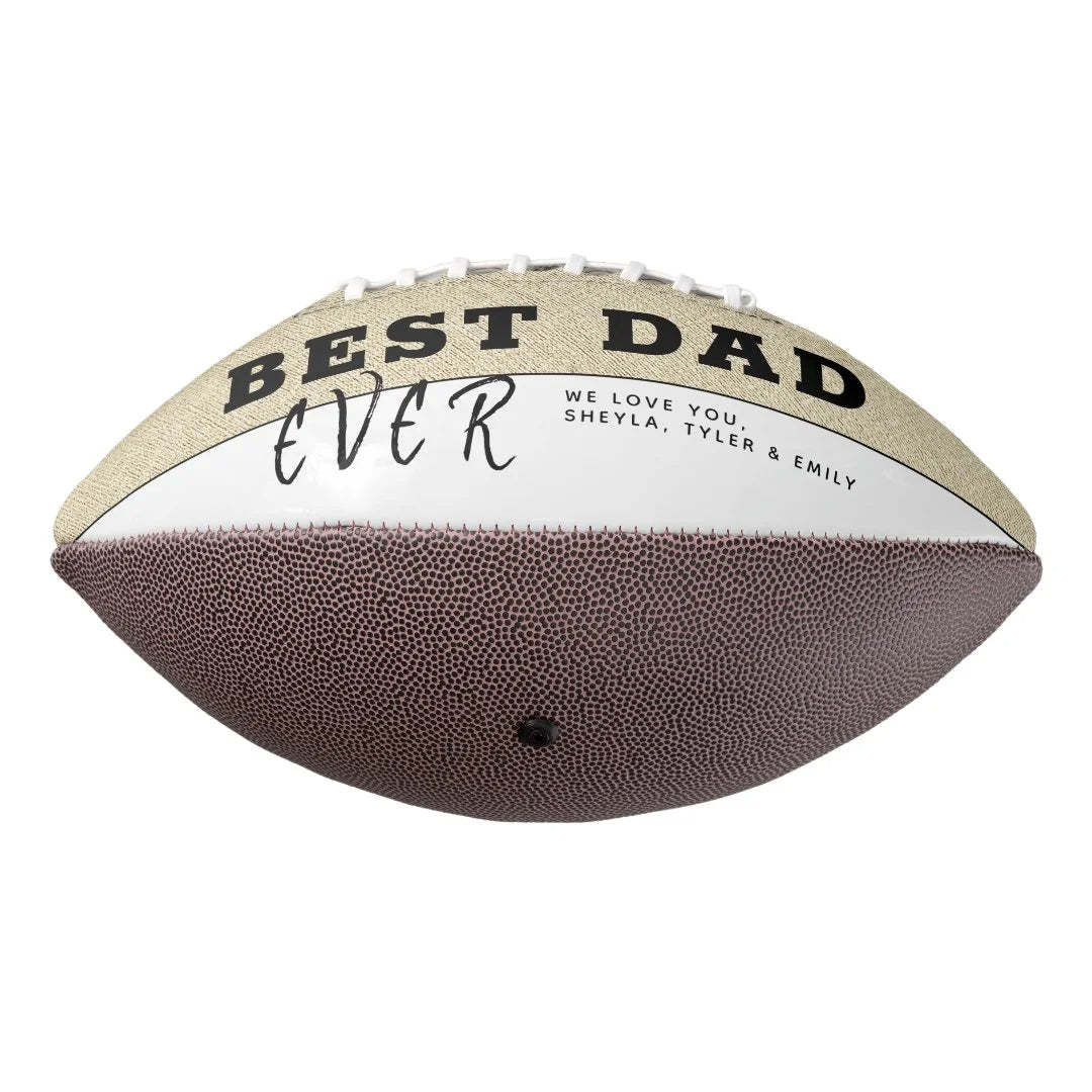 Rustic Best Dad Ever Father`s Day 3 Photo Collage Football