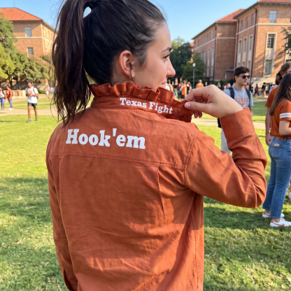 Custom Embroidered Ruffle Collar Team Top-Personalized Game Day Spirit Wear for Football Fans