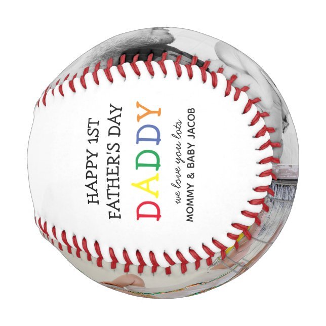 Cute First Father's Day Daddy | Photo Collage Baseball