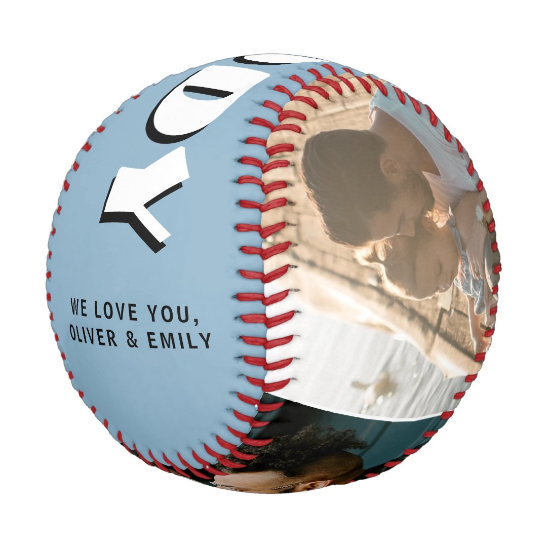 Daddy Dusty Blue Father`s Day 3 Photo Collage Baseball