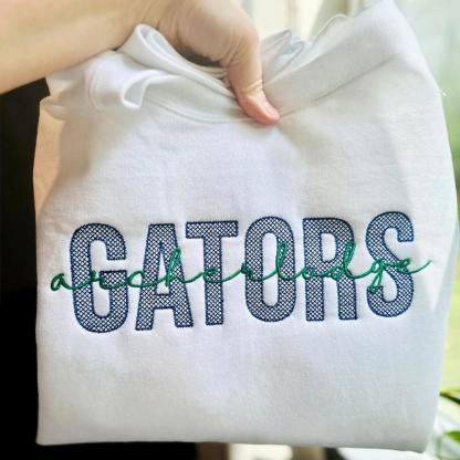 Custom School Team Lace Letter Embroidered Sweatshirt