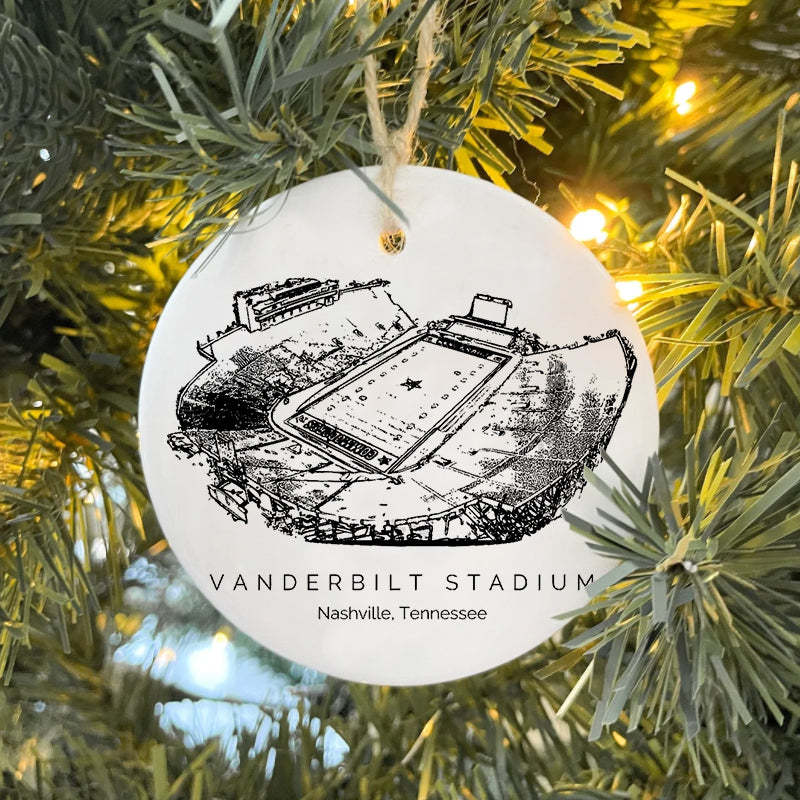 Vanderbilt Stadium College Football Ceramic Christmas Ornament