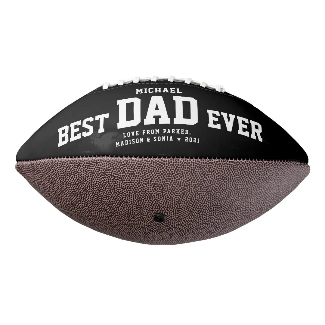 🔥Hot Sale🔥BEST DAD EVER Modern Cool Black and White Football