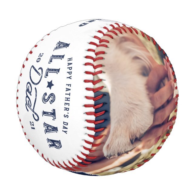 All Star Dad | Happy Father's Day Photo & Monogram Baseball