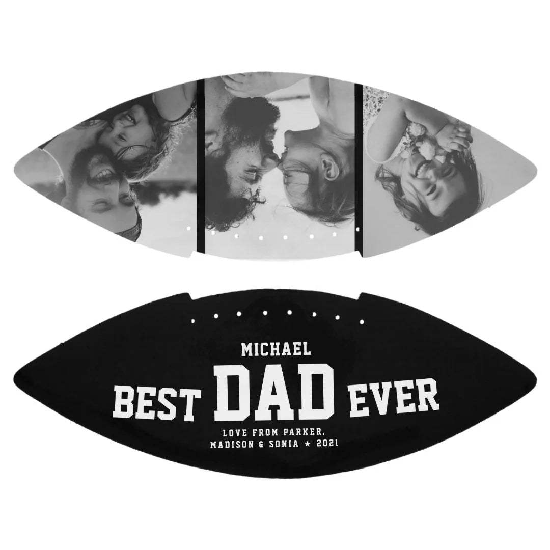 🔥Hot Sale🔥BEST DAD EVER Modern Cool Black and White Football