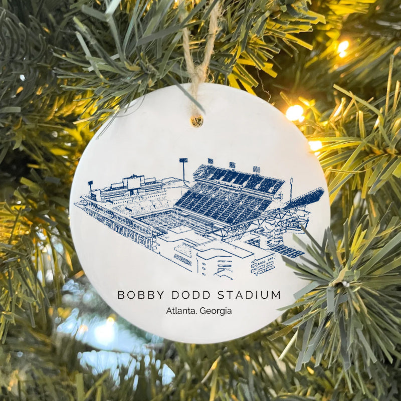 Bobby Dodd Stadium College Football Ceramic Christmas Ornament