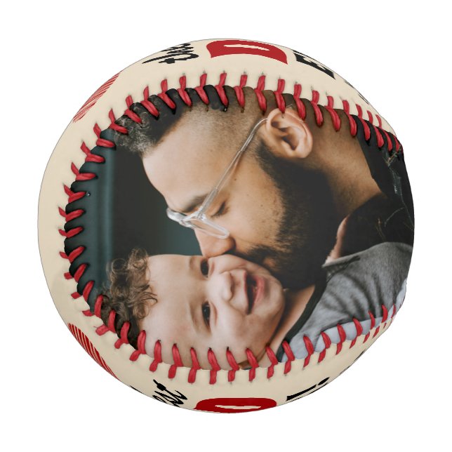 Best Dad Ever Red Heart Father`s Day 2 Photo Baseball