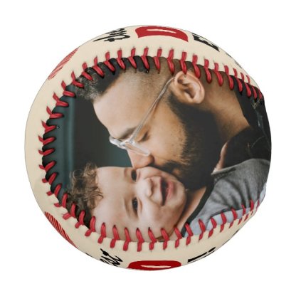 Best Dad Ever Red Heart Father`s Day 2 Photo Baseball