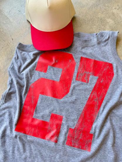 Custom #1 Fan Relaxed Tank-Black Or Gray