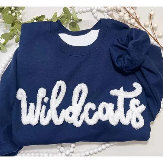 Custom Oversized Team Chenille Embroidered Sweatshirt