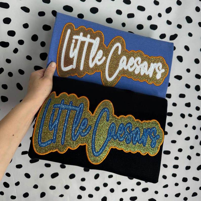 Custom Glitter Embroidered Team Sweatshirt And Tshirt, Sports Mom Glitter Sweatshirt