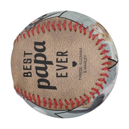 Vintage Best Papa Ever Memento Baseball