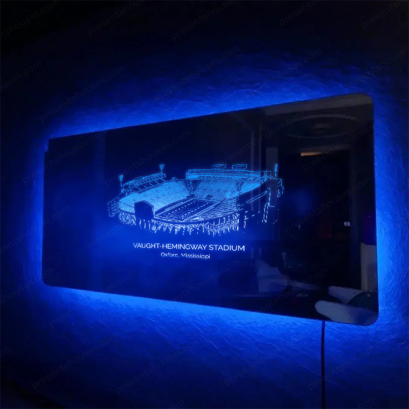Vaught-Hemingway Pickens Family Oklahoma Memorial Stadium Mirror Light-Gifts For Sports Lovers