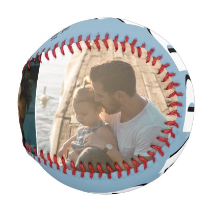Daddy Dusty Blue Father`s Day 3 Photo Collage Baseball