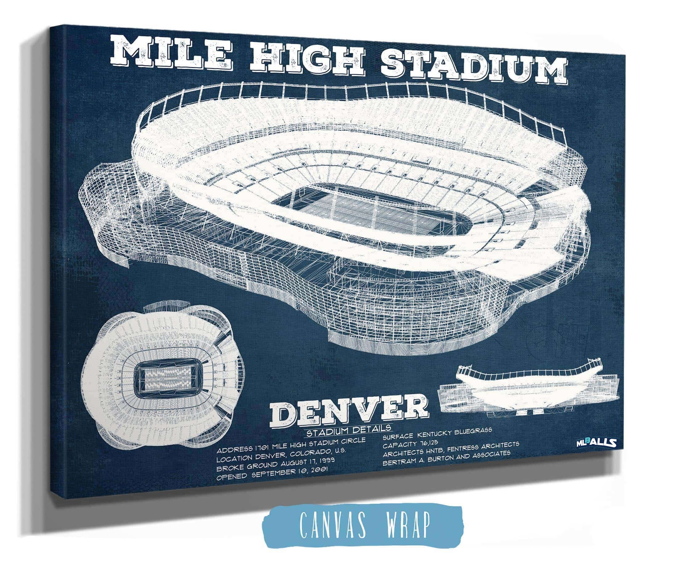 Mile High Stadium Football Print