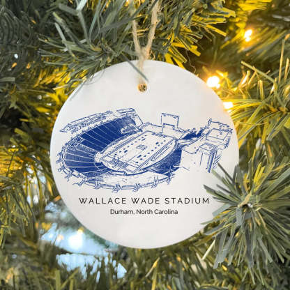 Wallace Wade Stadium College Football Ceramic Christmas Ornament