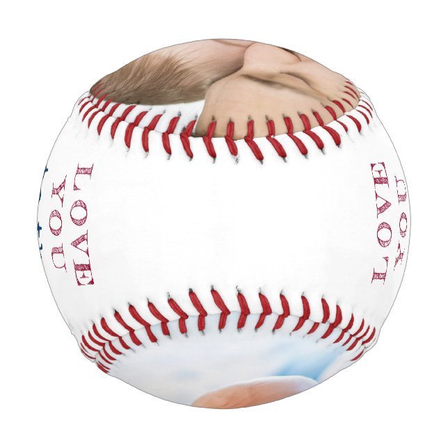 Love you to the Outfield and Back White Photo Baseball