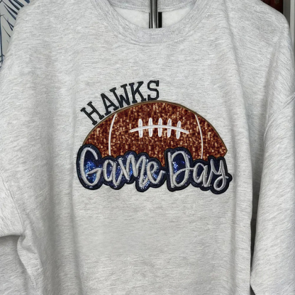 Personalized Football Sweatshirt With Side Bows Football Mom Game Day Sweatshirt
