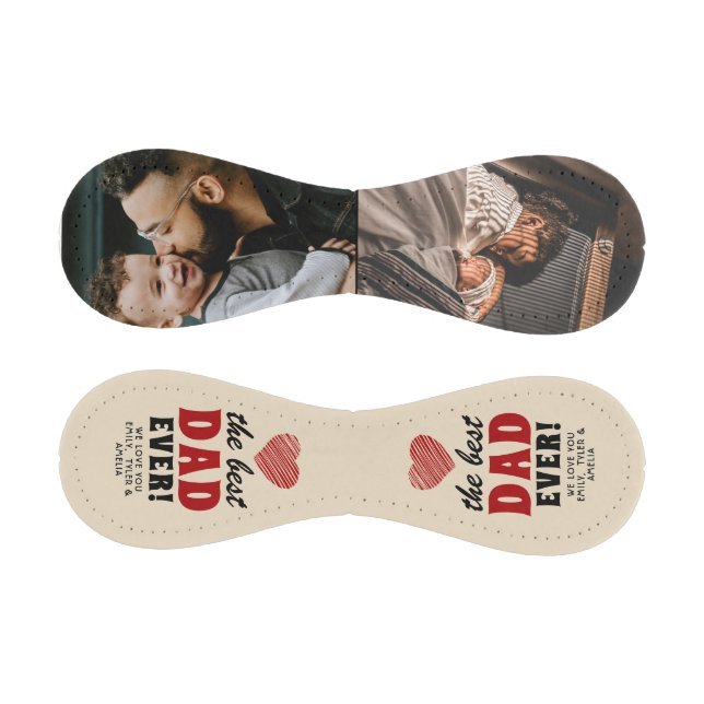 Best Dad Ever Red Heart Father`s Day 2 Photo Baseball