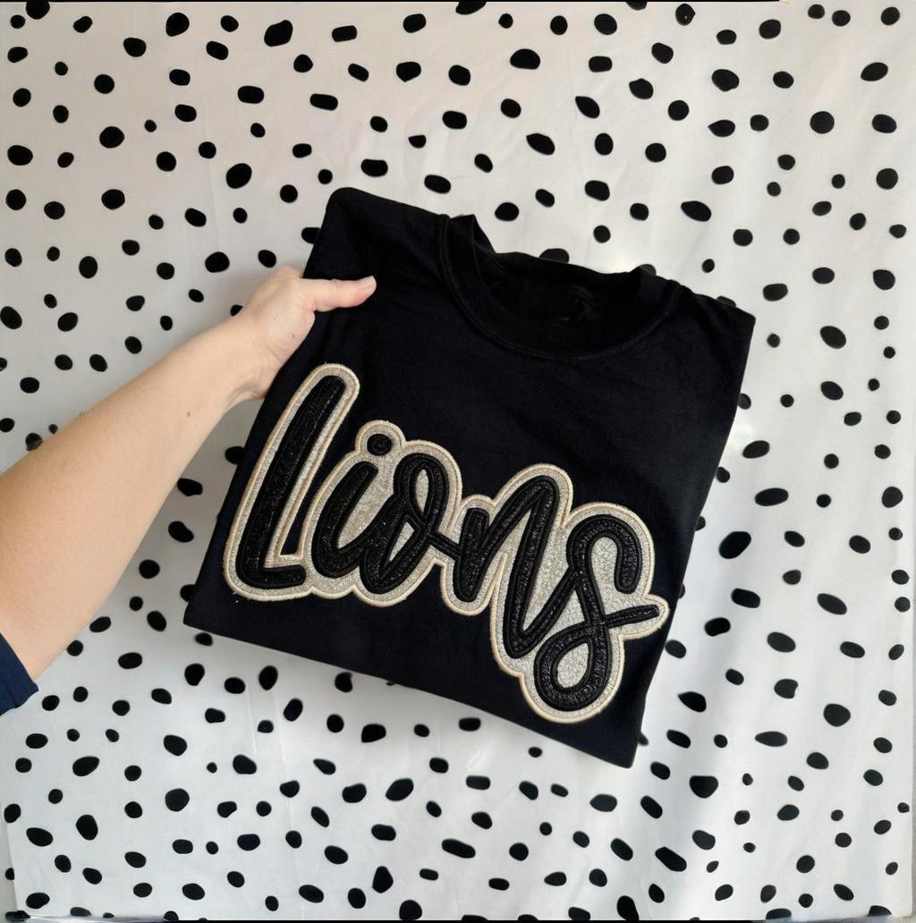 Custom Glitter Embroidered Team Sweatshirt And Tshirt, Sports Mom Glitter Sweatshirt