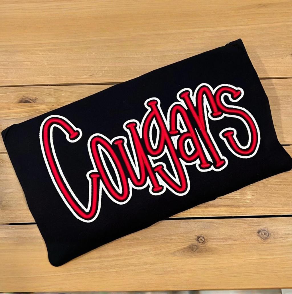 Custom Cropped Double 3D Puff Embroidered Sweatshirt