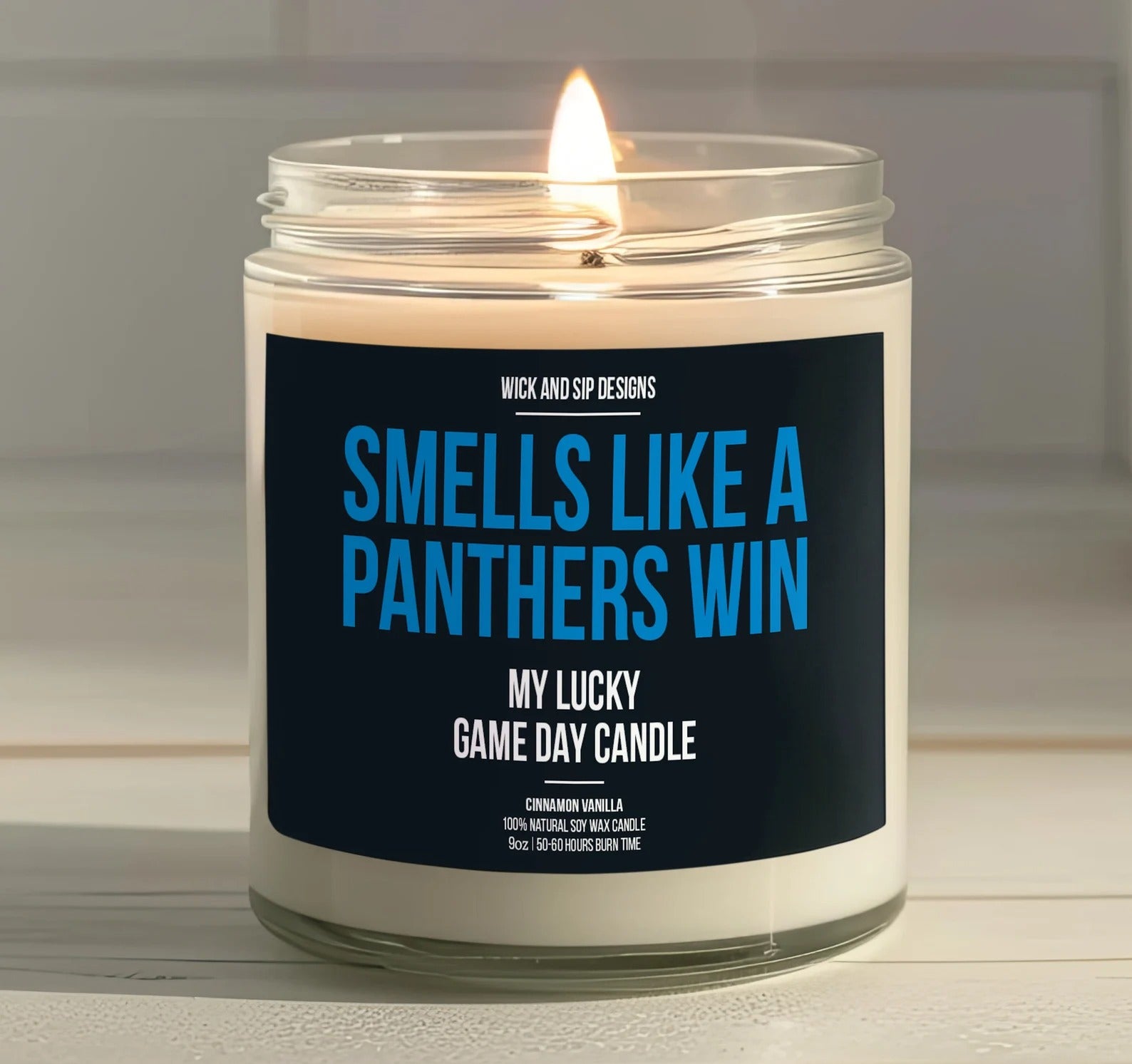 Smells like A Panthers Win | Carolina Panthers My Lucky Game Day Candle | Gift for Football Fan | Gift for Panthers Fan | Man Cave Decor