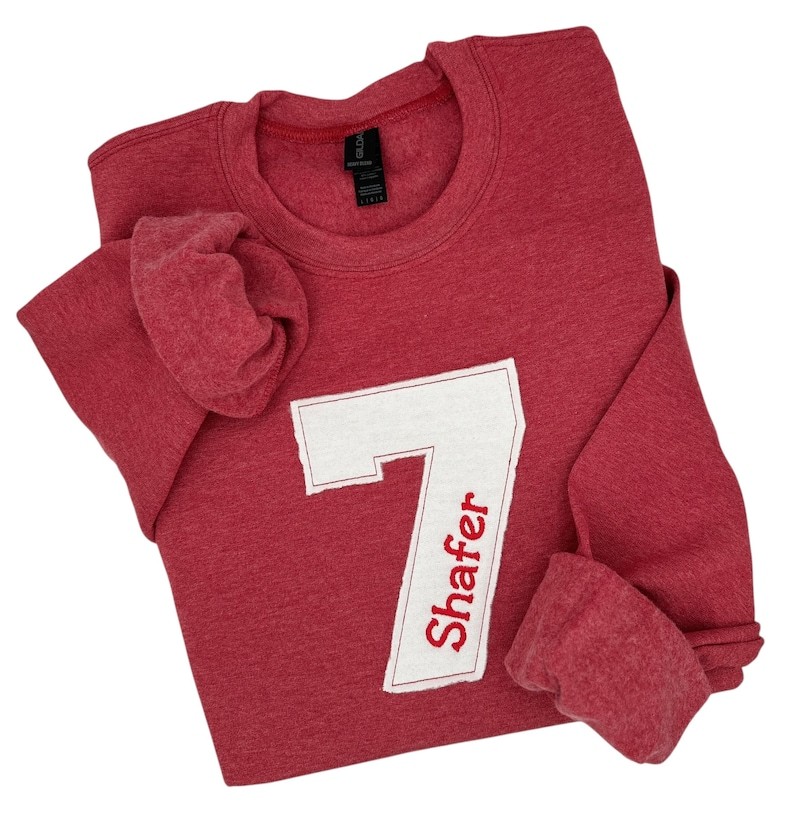 Custom Sports Number Applique Sweatshirt – Personalized Team Sweatshirt
