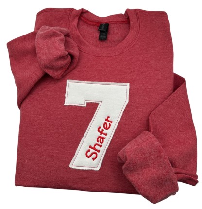 Custom Sports Number Applique Sweatshirt – Personalized Team Sweatshirt