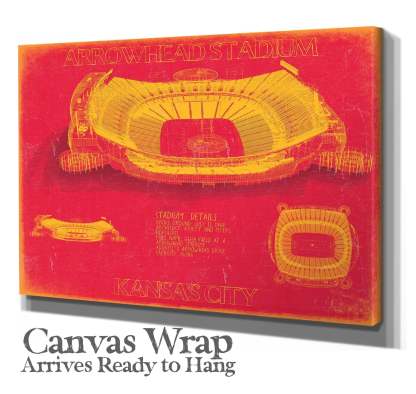 Arrowhead Stadium Wall Art Blueprint Football Stadium Print