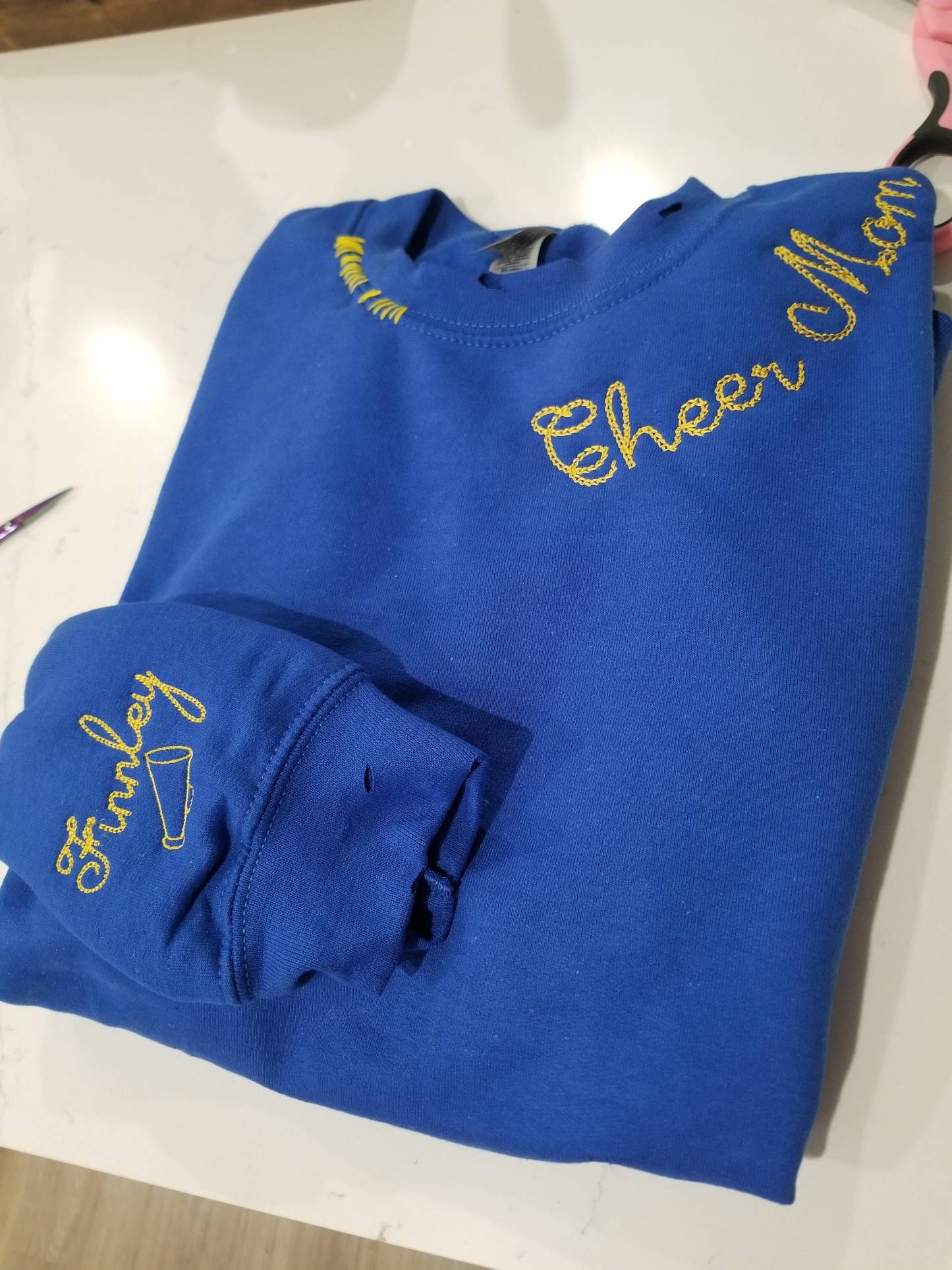 VINTAGE CUSTOM CREW-Custom Embroidered Hand Distressed Crew Neck Sweatshirt