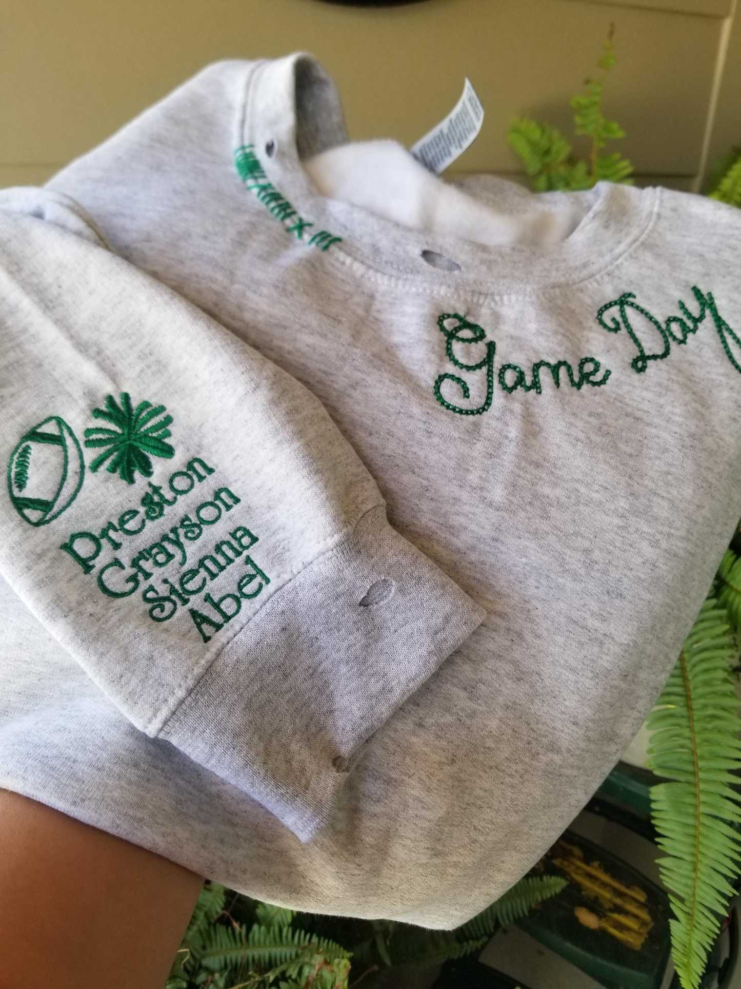 VINTAGE CUSTOM CREW-Custom Embroidered Hand Distressed Crew Neck Sweatshirt