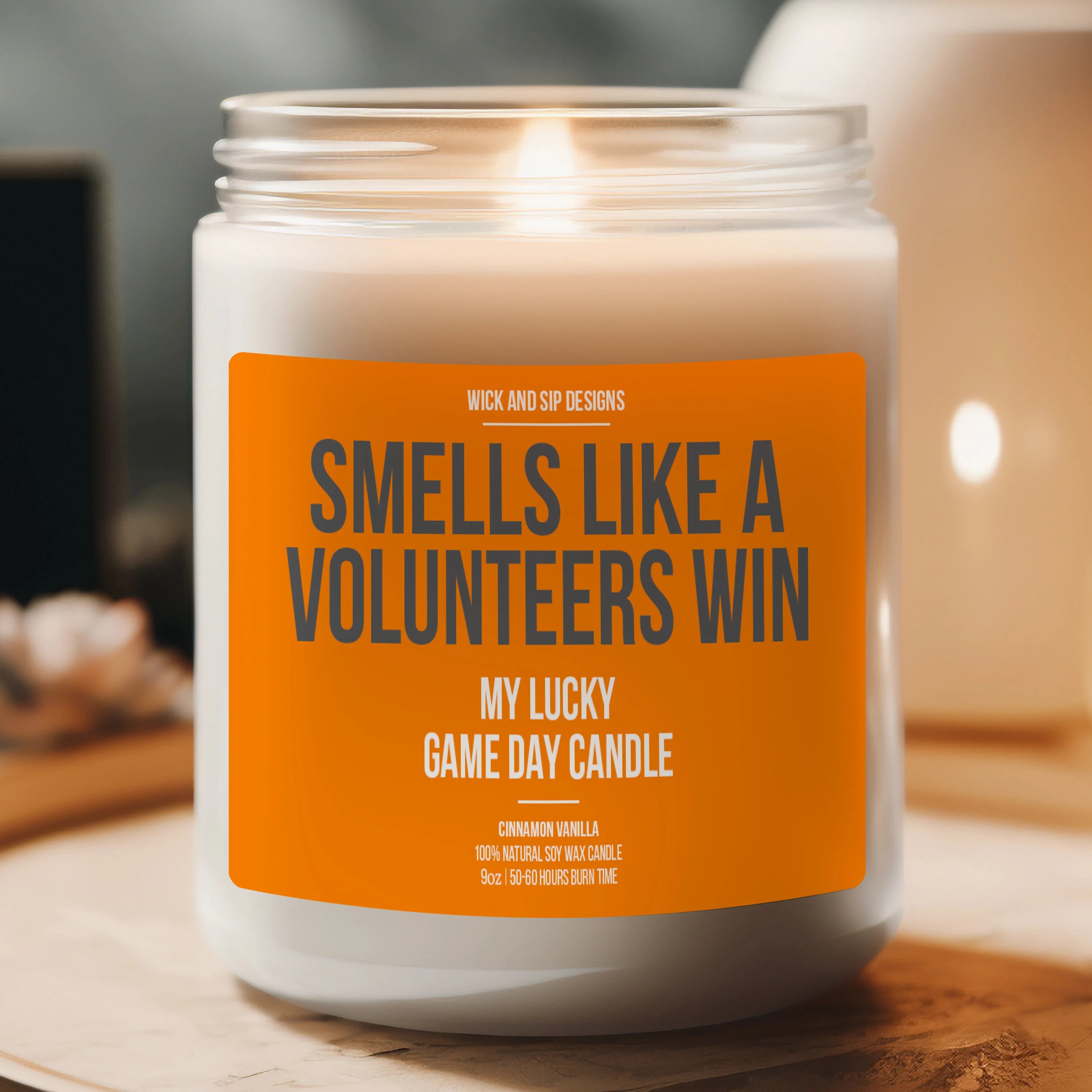 Personalized Smells like A Volunteers Win Candle, Custom Volunteers Candle, Gift for Tennessee basketball or football fan, Man Cave Decor