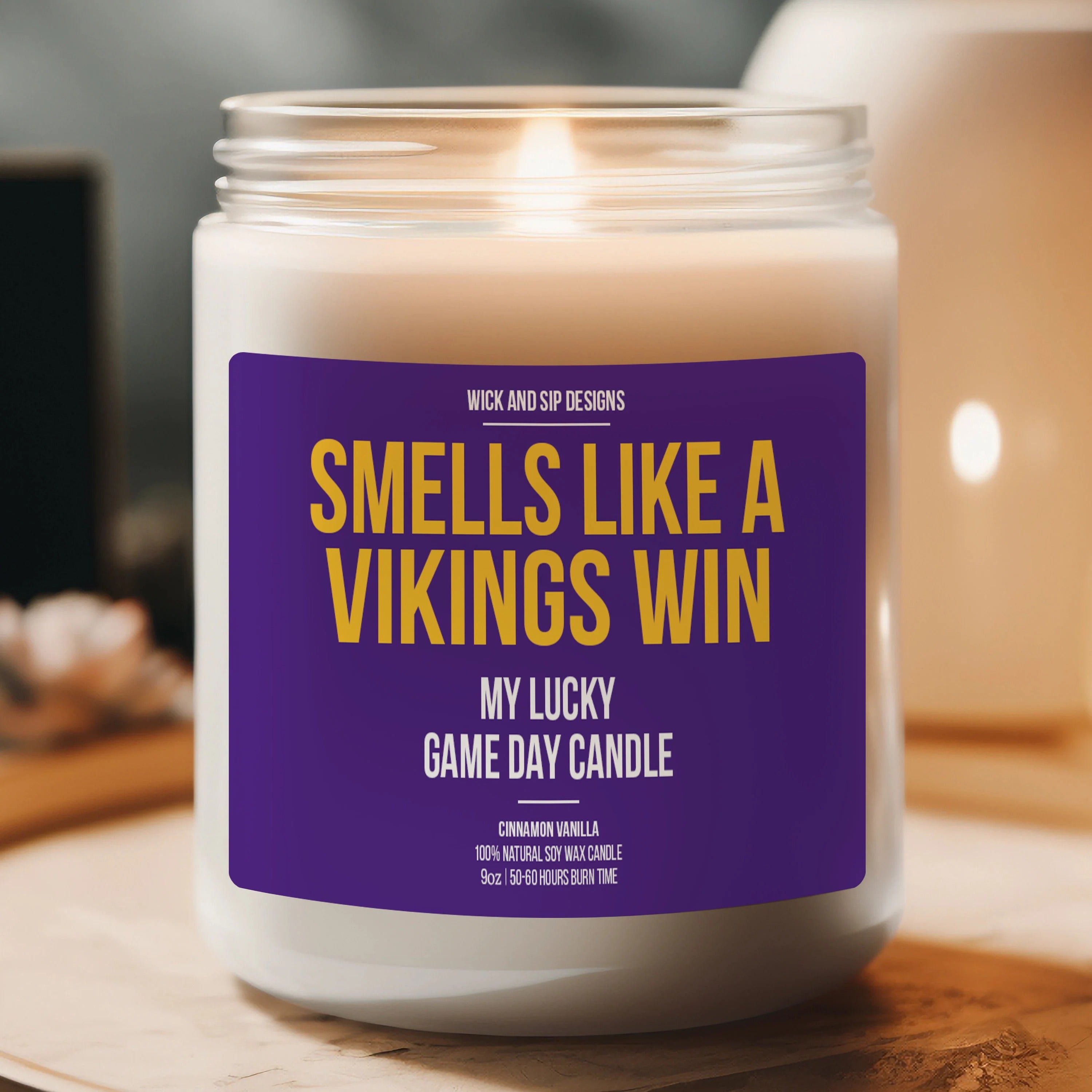 Personalized Smells Like A Vikings Win Candle | Minnesota Vikings Candle | Gift for Vikings Fan | Lucky Game Day Candle | Football Fan Merch