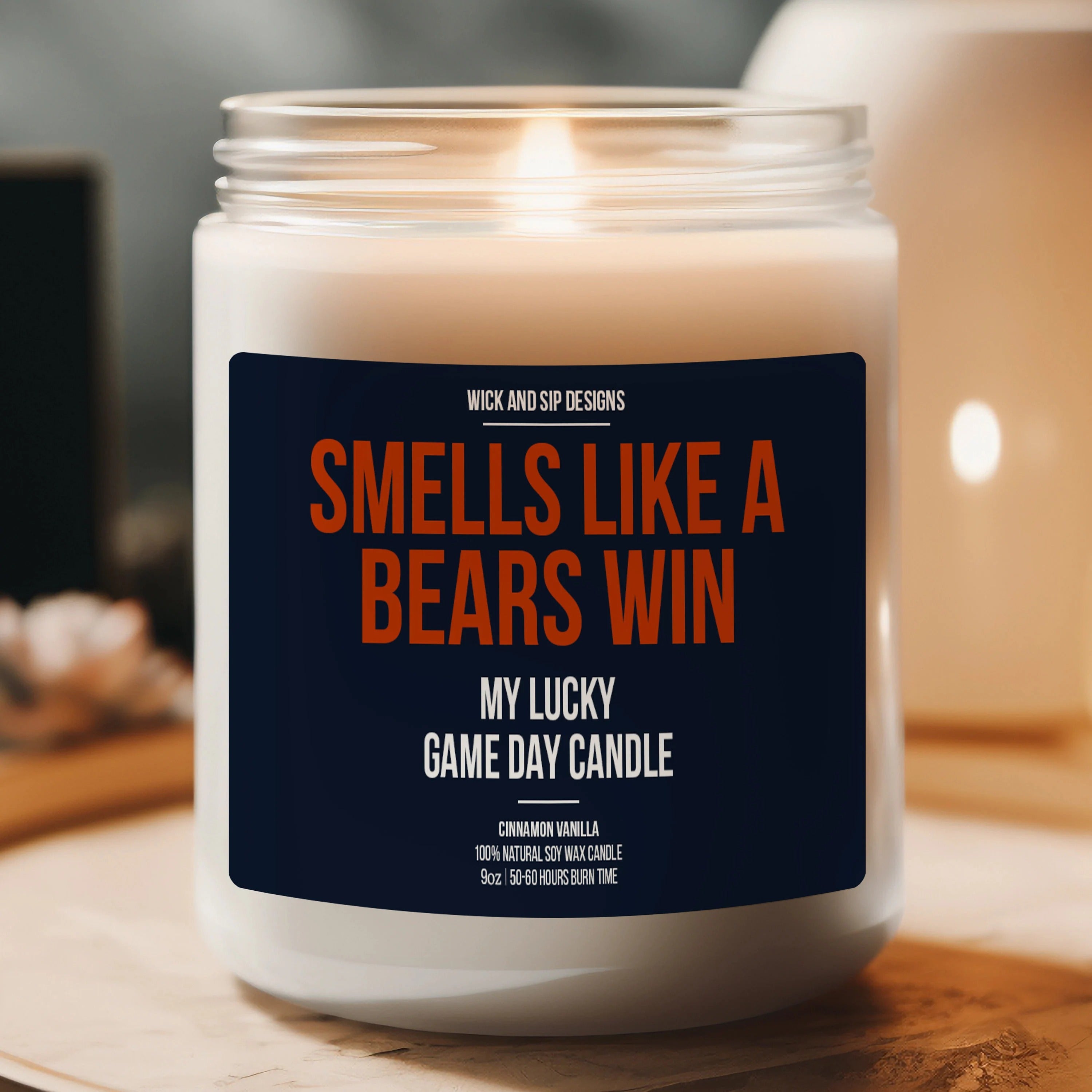 Personalized Smells Like A Bears Win Candle | Chicago Bears Candle | Gift for Bears Fan | Lucky Game Day Candle | Bears Football Merch