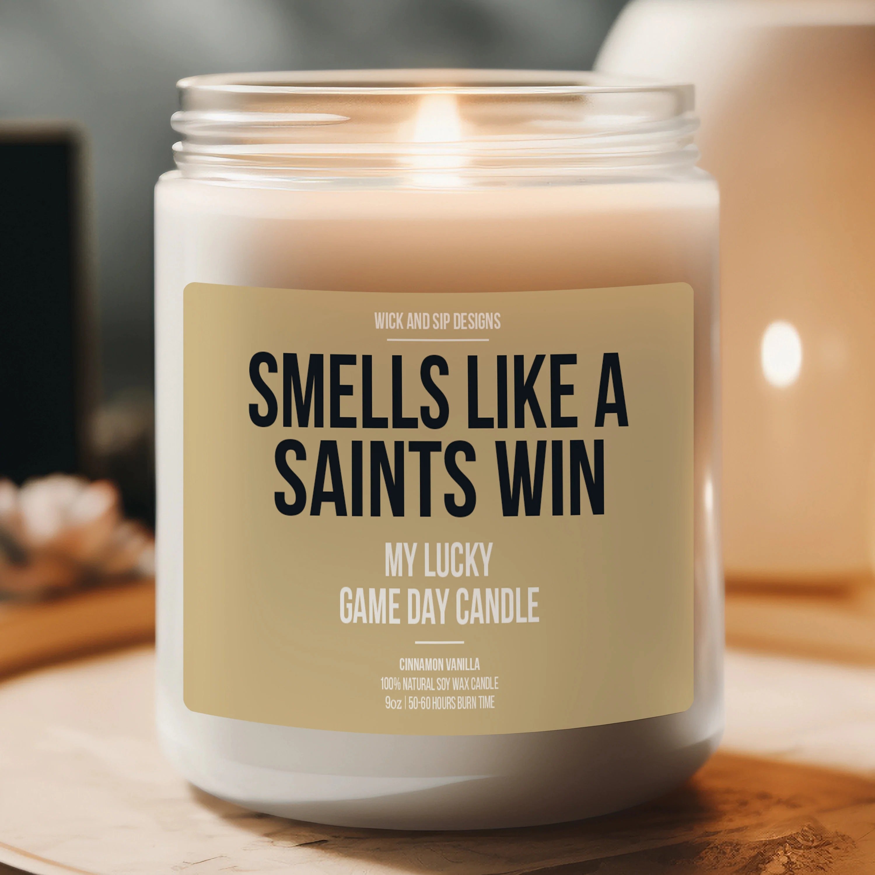 Personalized Smells Like A Saints Win Candle | New Orleans Saints Candle | Gift for Saints Fan | Lucky Game Day Candle | Football Fan Merch