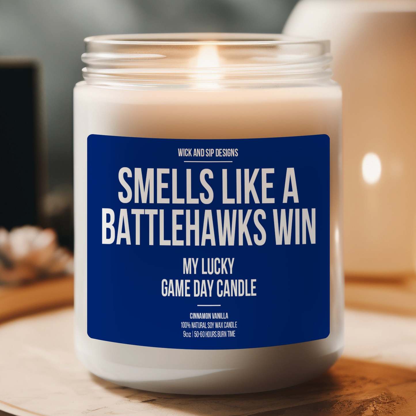 Personalized Smells like A Battlehawks Win Candle, Custom St Louis Battlehawks Gift, United Football League, Game Day Candle, Man Cave