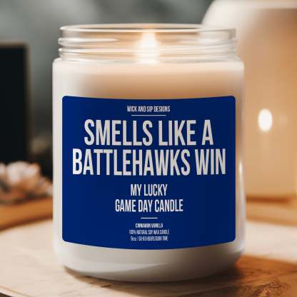 Personalized Smells like A Battlehawks Win Candle, Custom St Louis Battlehawks Gift, United Football League, Game Day Candle, Man Cave