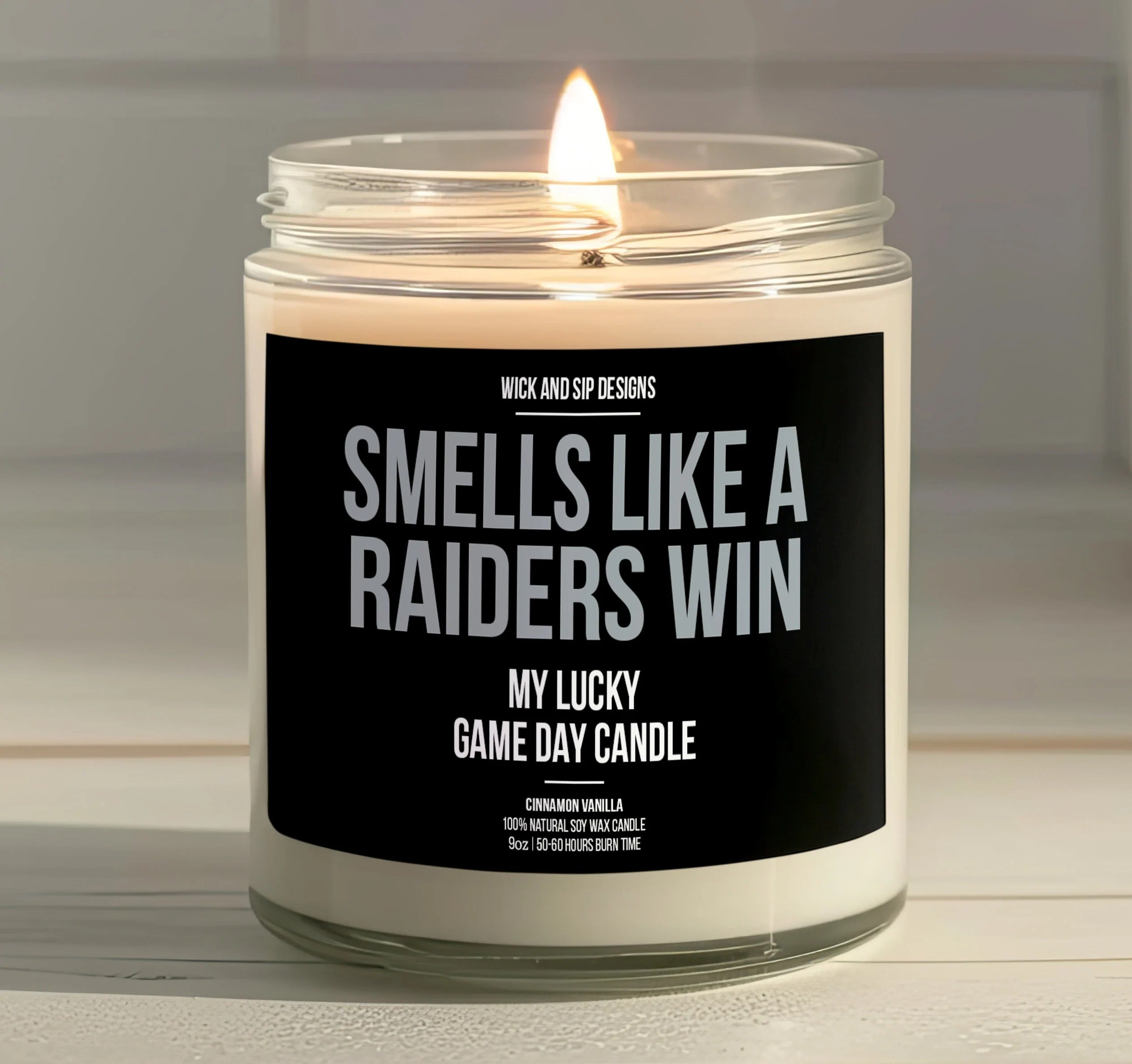 Smells like A Raiders Win | Las Vegas Raiders My Lucky Game Day Candle | Gift for Football Fan | Gift for Vegas Raiders Fan | Man Cave Decor