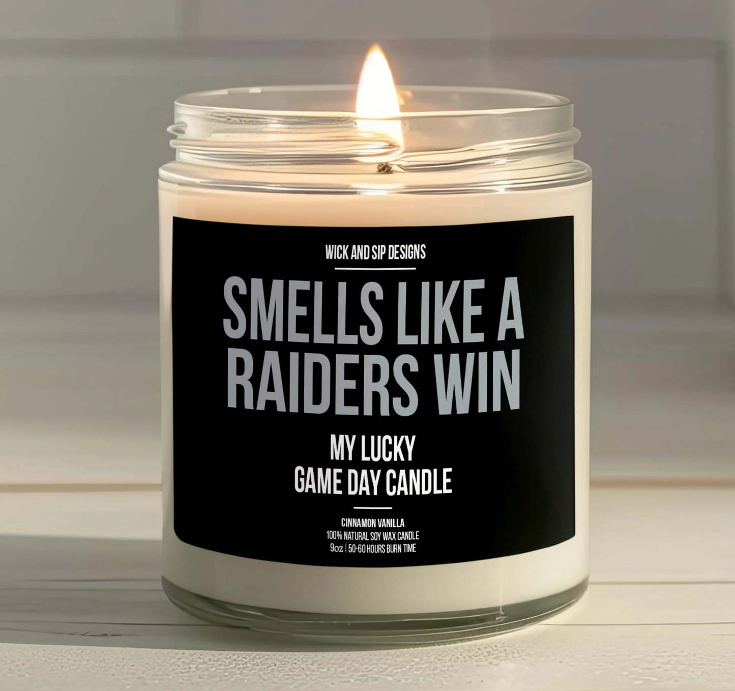 Smells like A Raiders Win | Las Vegas Raiders My Lucky Game Day Candle | Gift for Football Fan | Gift for Vegas Raiders Fan | Man Cave Decor