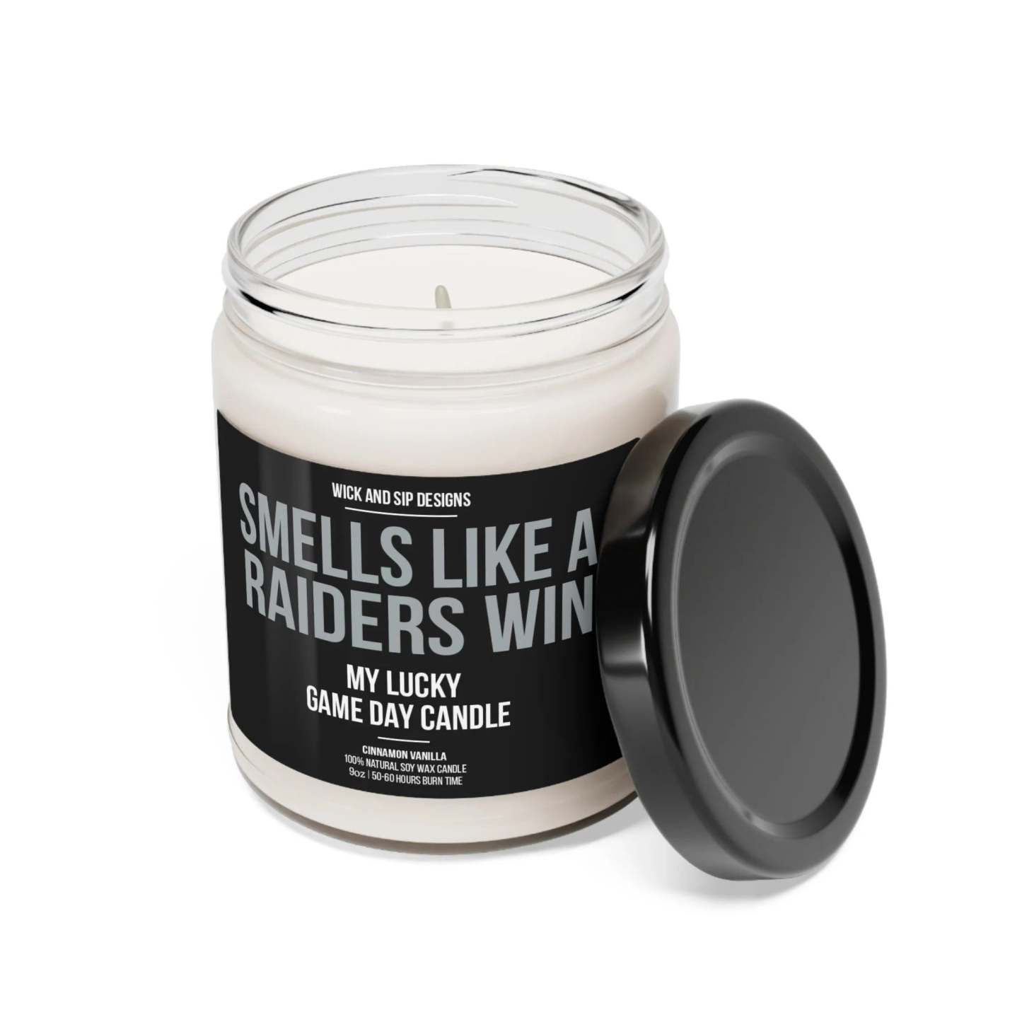 Smells like A Raiders Win | Las Vegas Raiders My Lucky Game Day Candle | Gift for Football Fan | Gift for Vegas Raiders Fan | Man Cave Decor