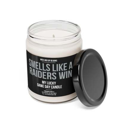 Smells like A Raiders Win | Las Vegas Raiders My Lucky Game Day Candle | Gift for Football Fan | Gift for Vegas Raiders Fan | Man Cave Decor